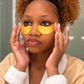 Iridescent gold eye mask self care AI enhanced lifestyle mockup